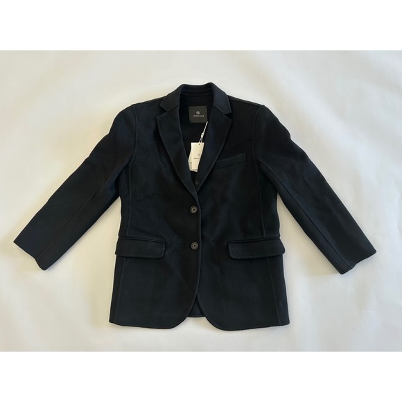 ANINE BING Quinn Blazer Black Cashmere Blend - Women's XXS - MSRP $650 - Picture 3 of 15